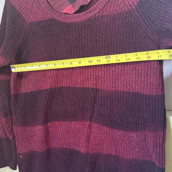 Burberry Cotton Wool Striped Pullover Sweater Tunic Crew NovaNeck Check Preppy M - Picture 14 of 15